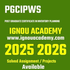 IGNOU PGCIPWS असाइनमेंट 2026