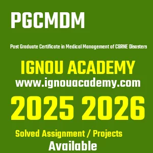 IGNOU PGCMDM असाइनमेंट 2026