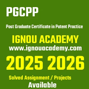 IGNOU PGCPP असाइनमेंट 2026