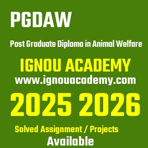 IGNOU PGDAW असाइनमेंट 2026