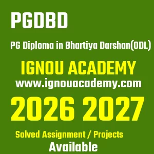 IGNOU PGDBD असाइनमेंट 2026