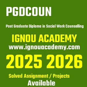 IGNOU PGDCOUN असाइनमेंट 2026