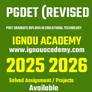 IGNOU PGDET (REVISED असाइनमेंट 2026