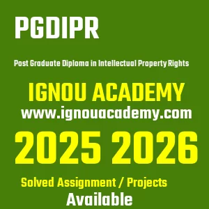 IGNOU PGDIPR असाइनमेंट 2026