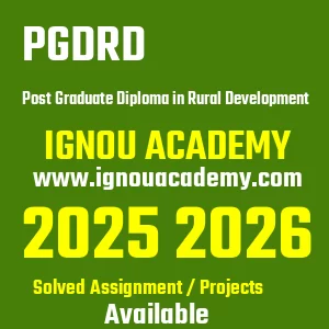 IGNOU PGDRD असाइनमेंट 2026