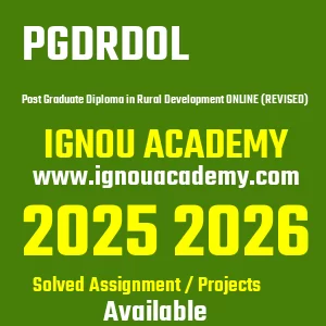 IGNOU PGDRDOL असाइनमेंट 2026