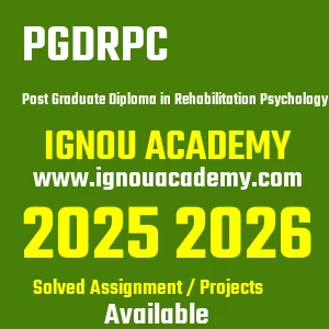 IGNOU PGDRPC असाइनमेंट 2026