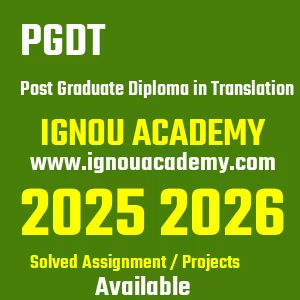 IGNOU PGDT असाइनमेंट 2026