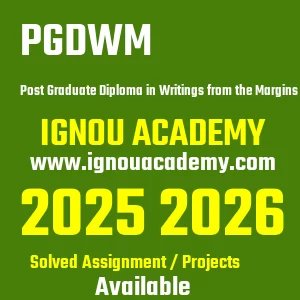 IGNOU PGDWM असाइनमेंट 2026