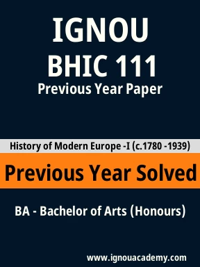BHIC 111 Previous Year Solved Question Paper