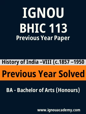 BHIC 113 Previous Year Solved Question Paper