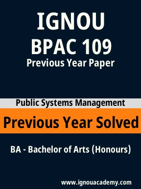 BPAC 109 Previous Year Solved Question Paper