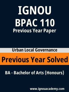 BPAC 110 Previous Year Solved Question Paper