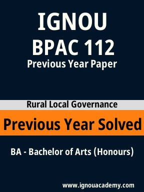 BPAC 112 Previous Year Solved Question Paper