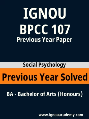 BPCC 107 Previous Year Solved Question Paper