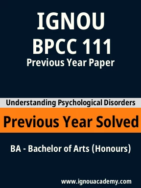 BPCC 111 Previous Year Solved Question Paper