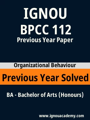 BPCC 112 Previous Year Solved Question Paper