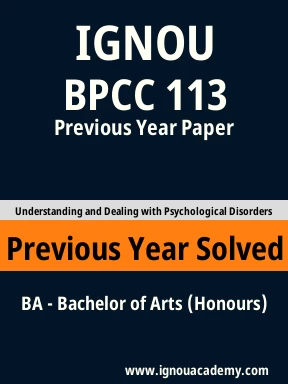 BPCC 113 Previous Year Solved Question Paper
