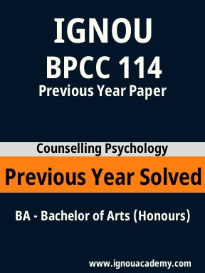 BPCC 114 Previous Year Solved Question Paper