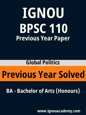 BPSC 110 Previous Year Solved Question Paper