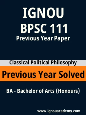 BPSC 111 Previous Year Solved Question Paper