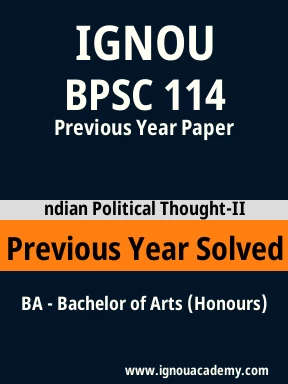 BPSC 114 Previous Year Solved Question Paper