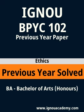 BPYC 102 Previous Year Solved Question Paper