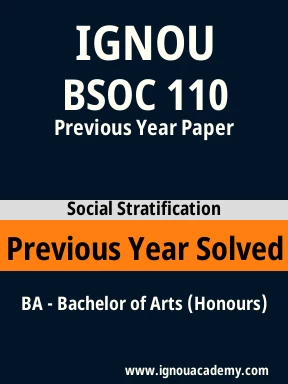 BSOC 110 Previous Year Solved Question Paper