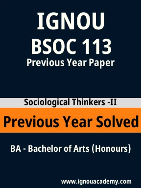 BSOC 113 Previous Year Solved Question Paper