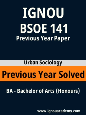BSOE 141 Previous Year Solved Question Paper