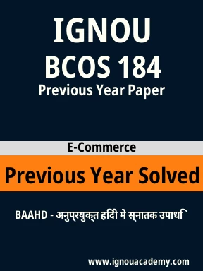 BCOS 184 Previous Year Solved Question Paper
