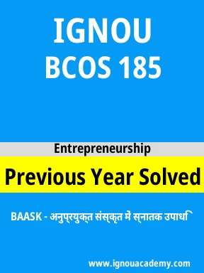 BCOS 185 Previous Year Solved Question Paper