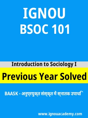 BSOC 101 Previous Year Solved Question Paper