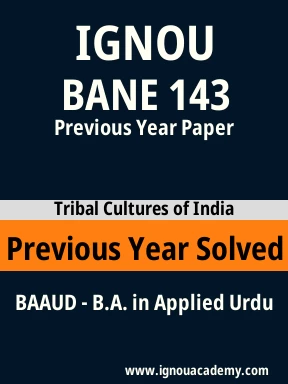 BANE 143 Previous Year Solved Question Paper