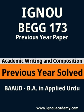 BEGG 173 Previous Year Solved Question Paper
