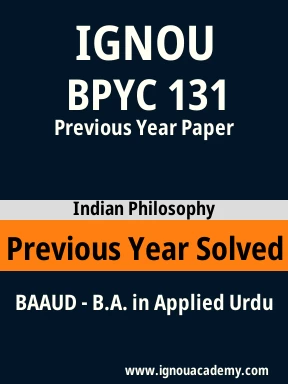 BPYC 131 Previous Year Solved Question Paper
