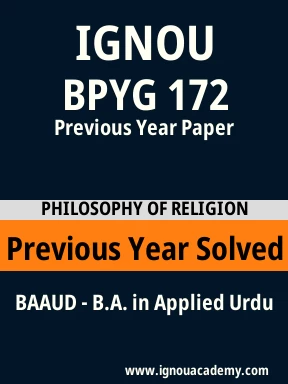 BPYG 172 Previous Year Solved Question Paper
