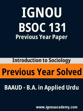 BSOC 131 Previous Year Solved Question Paper
