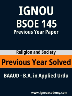 BSOE 145 Previous Year Solved Question Paper