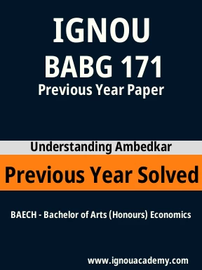 BABG 171 Previous Year Solved Question Paper