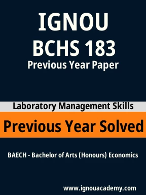 BCHS 183 Previous Year Solved Question Paper