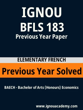 BFLS 183 Previous Year Solved Question Paper