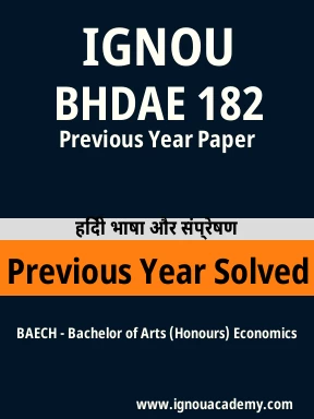 BHDAE 182 Previous Year Solved Question Paper