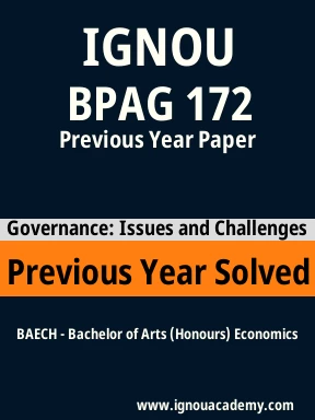 BPAG 172 Previous Year Solved Question Paper