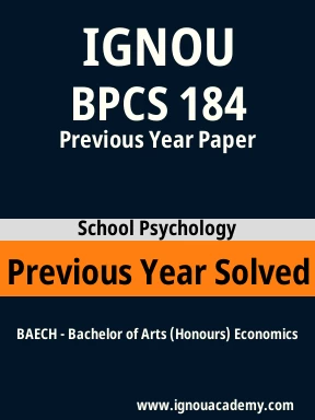 BPCS 184 Previous Year Solved Question Paper