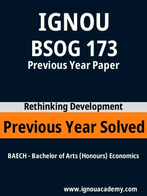BSOG 173 Previous Year Solved Question Paper