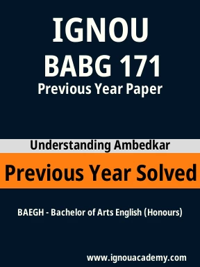 BABG 171 Previous Year Solved Question Paper