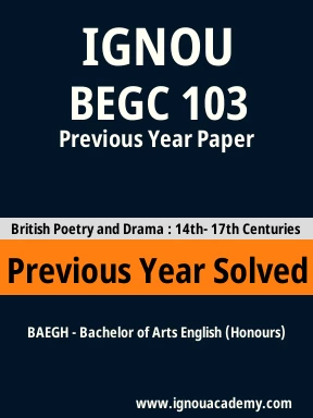 BEGC 103 Previous Year Solved Question Paper