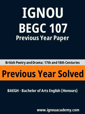 BEGC 107 Previous Year Solved Question Paper