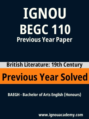 BEGC 110 Previous Year Solved Question Paper